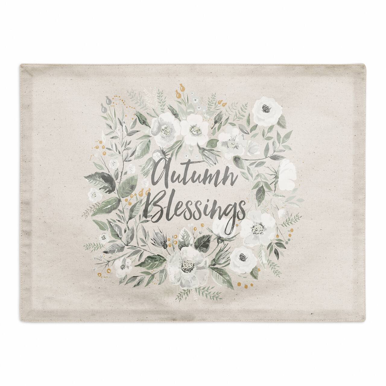 Floral Wreath Blessings Polyester Twill Placemat